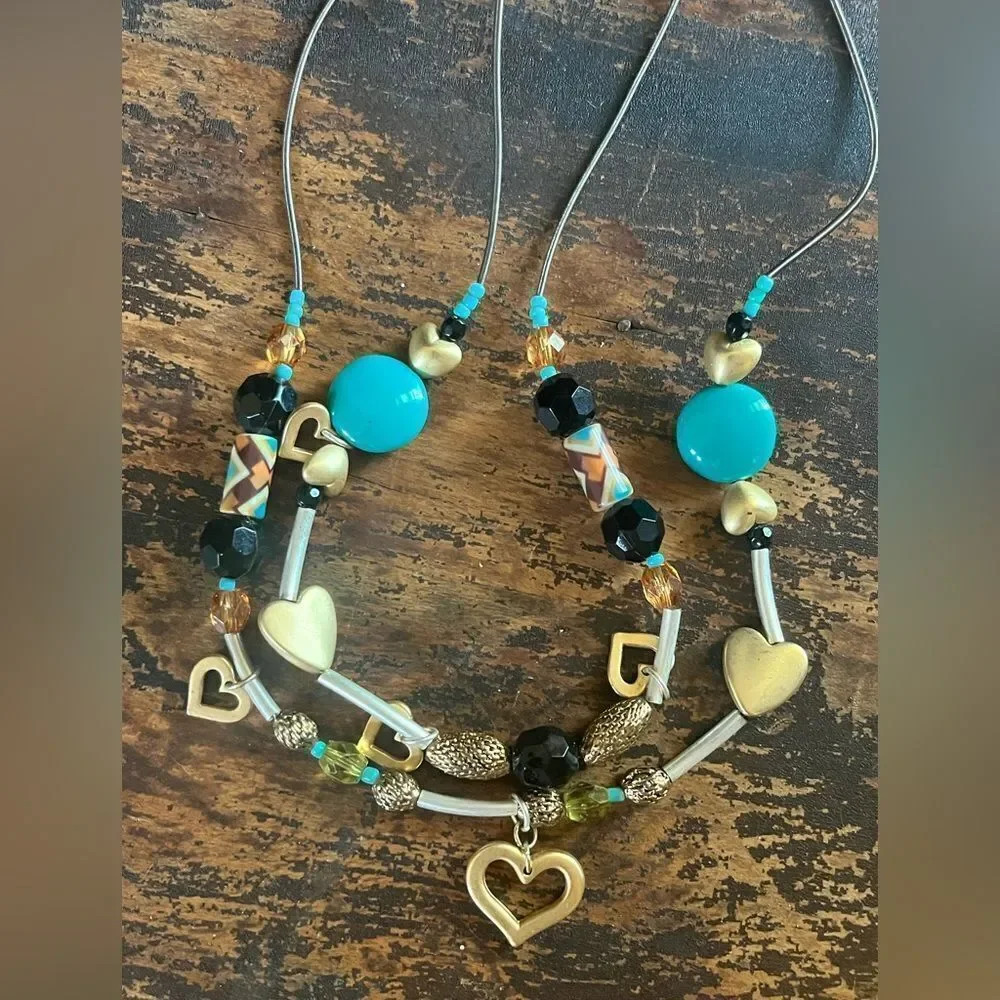 Vintage Bijoux Terner string beaded colorful necklace